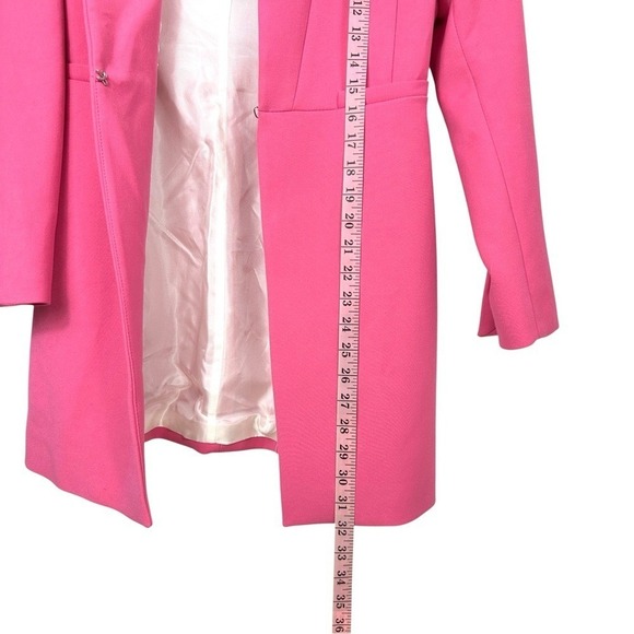 Structured Tailored Pink Longline Blazer Jacket Medium -Fitted Lined Statement - Picture 4 of 13